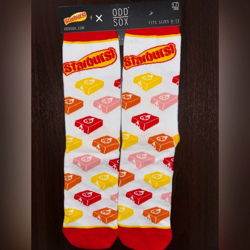 STARBURST ODD SOX NOVELTY CREW SOCKS NWT MEN’S SHOE SIZE 6-13
